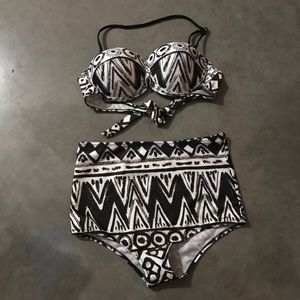 High waisted swim suit